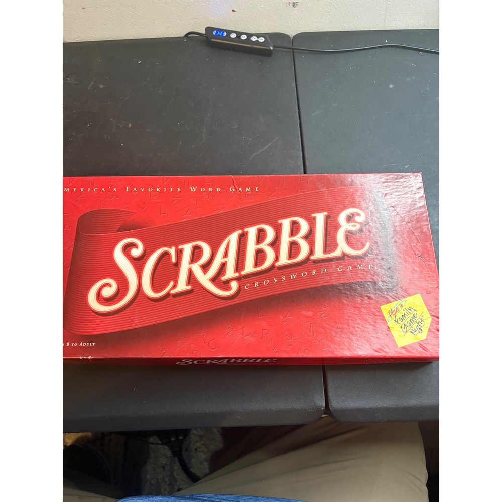 Hasbro Scrabble Crossword Game 2001 Red Box Edition Wood Tiles Racks Complete